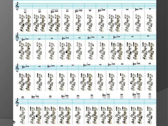 Tabela digitação do clarinete